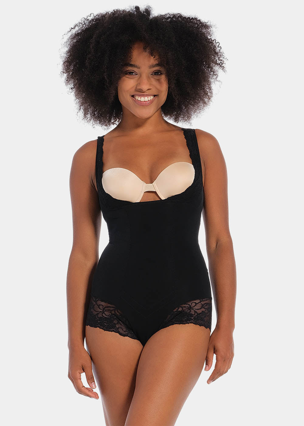 Dames Corrigerende Body met Mesh en Kant Sterk