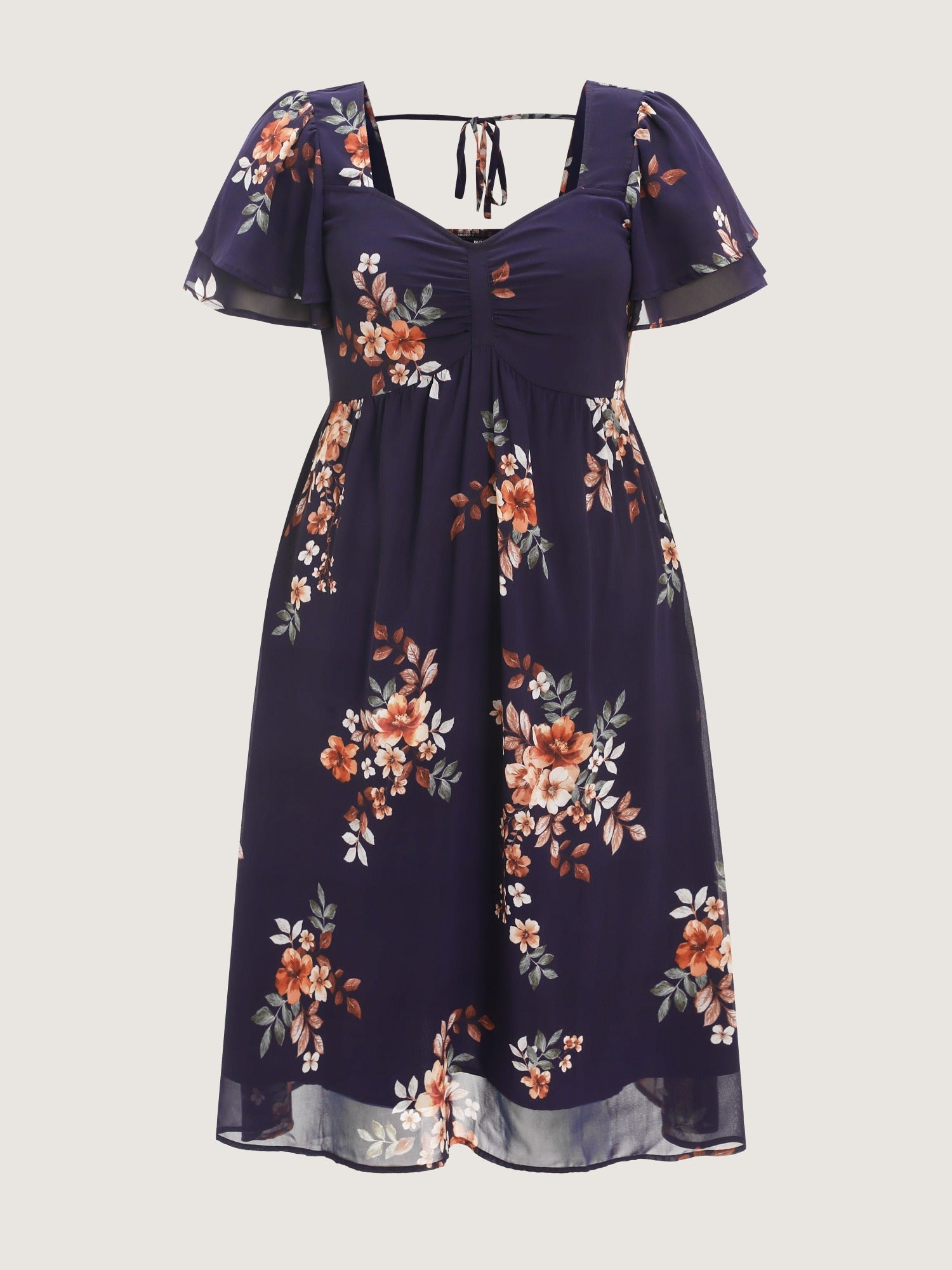 Midi Jurk Met Bloemenprint