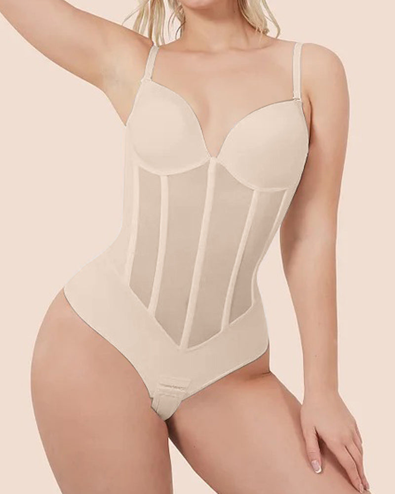 SORIX – Ademend Sexy Tummy Control Bodysuit - LivingCurves Zwart / XS