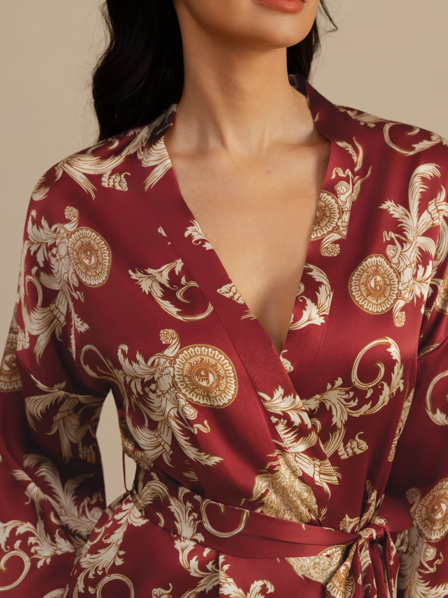 Satijnen Kimono Ochtendjas Riem