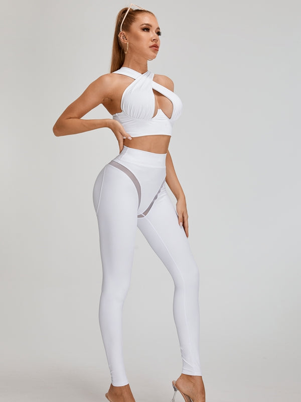 Sport BH Dames Cross Back Lift-Effect Wit Zwart