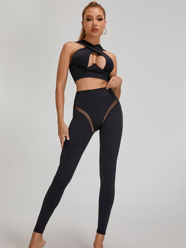Sport BH Dames Cross Back Lift-Effect Wit Zwart