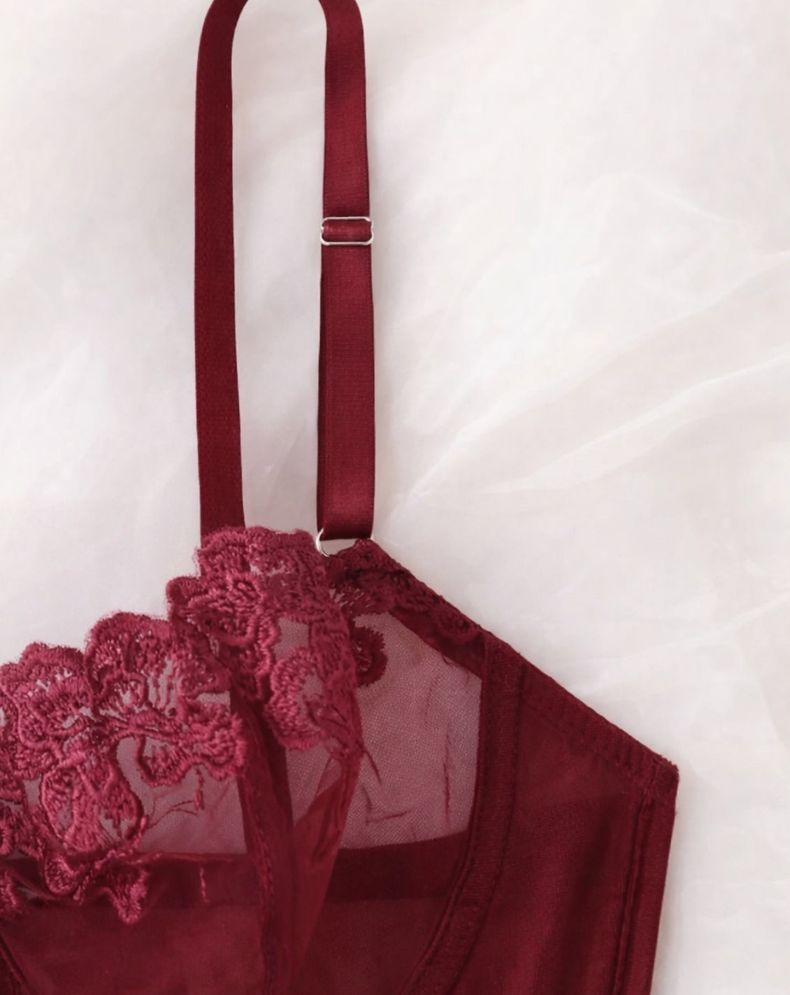 VELORA - Lingerieset Dames Kant – Bordeauxrood – Luxe Lingerie met Comfort