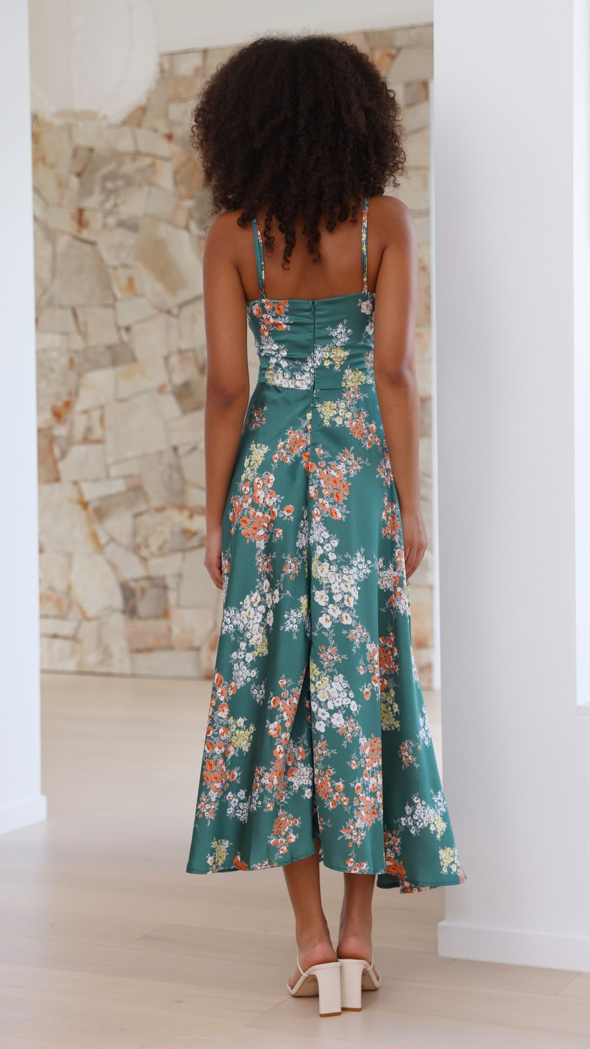 Midi Jurk Met Bloemenprint