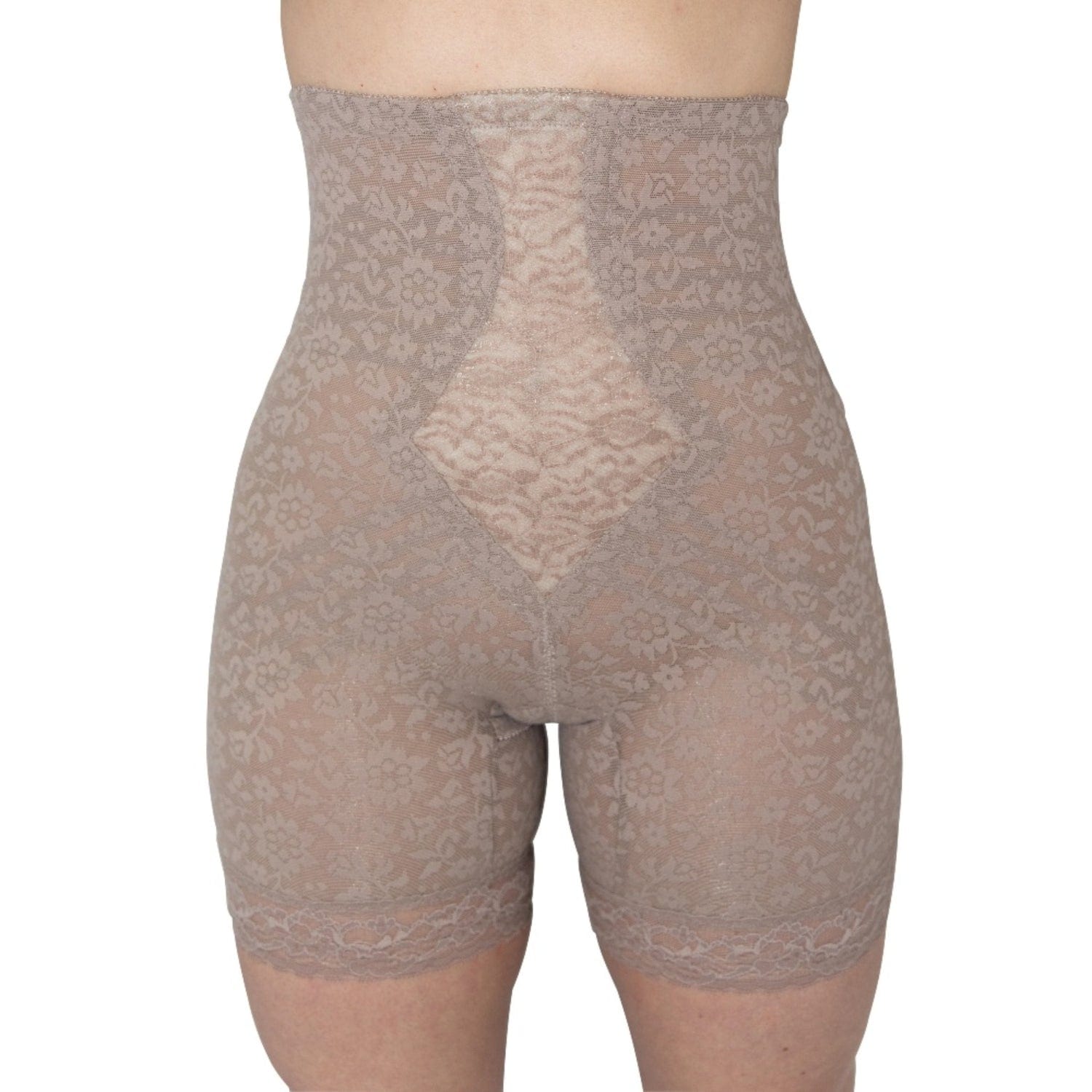 Style 6207 | No Roll High Waist Lace Thigh Slimmer with Extra Firm Support - LivingCurves High Waist Leg Shaper Mokka / S/26