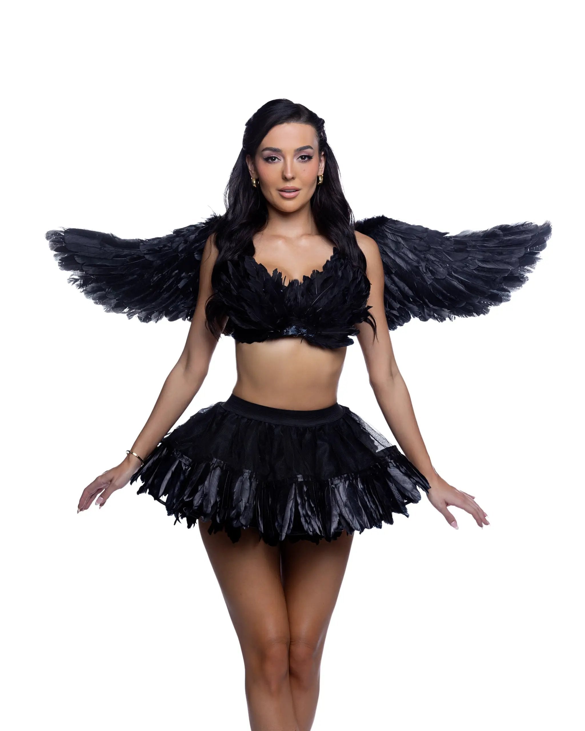Dames Engel Kostuum 4-Delige Set met Bra Top en Rok