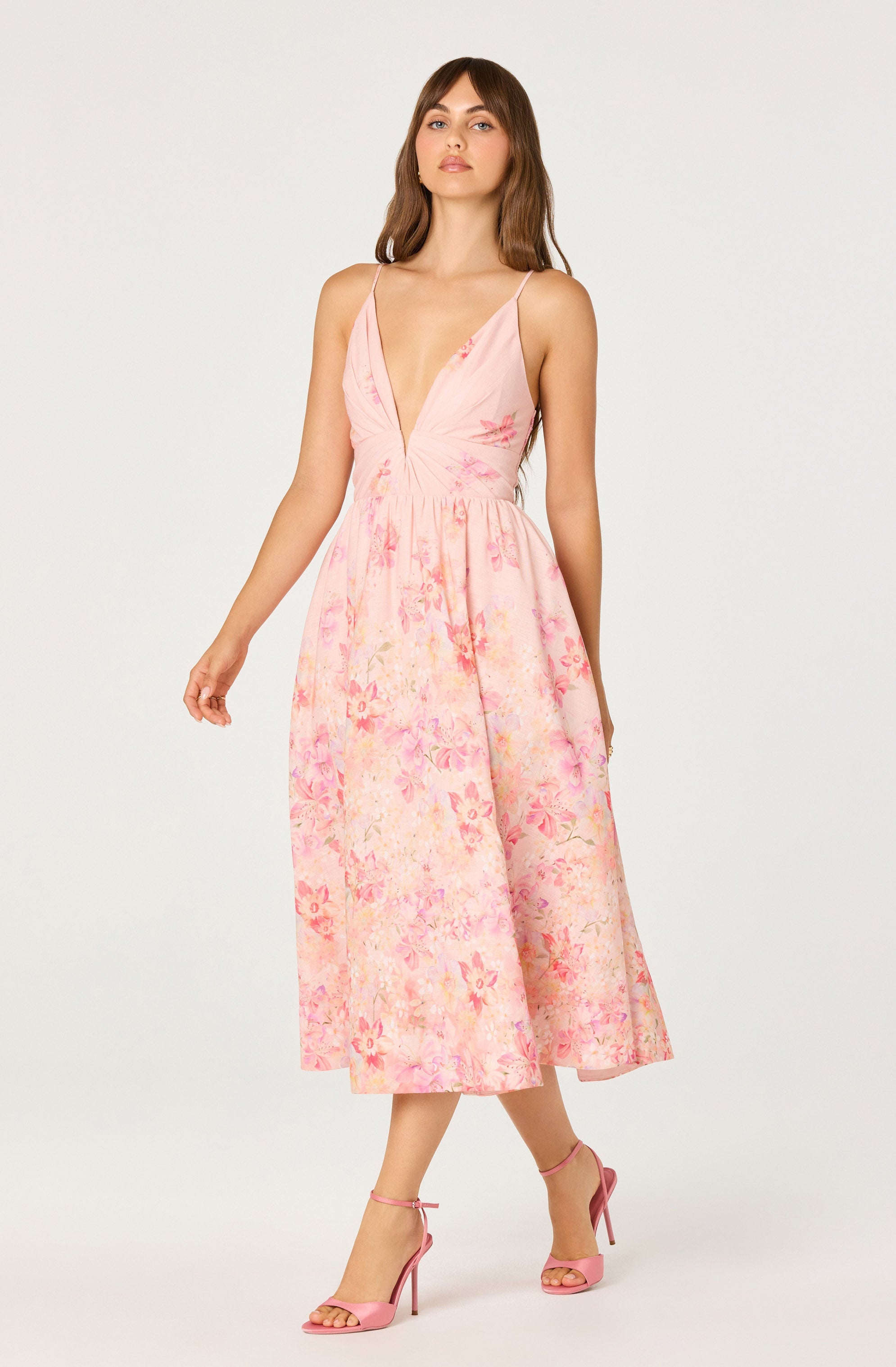 Midi Jurk Met Bloemenprint