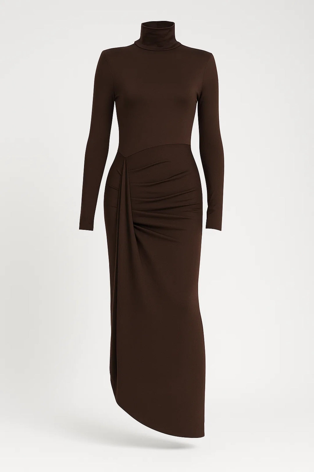 Asymmetrische Maxi Jurk Dames met Col Hals