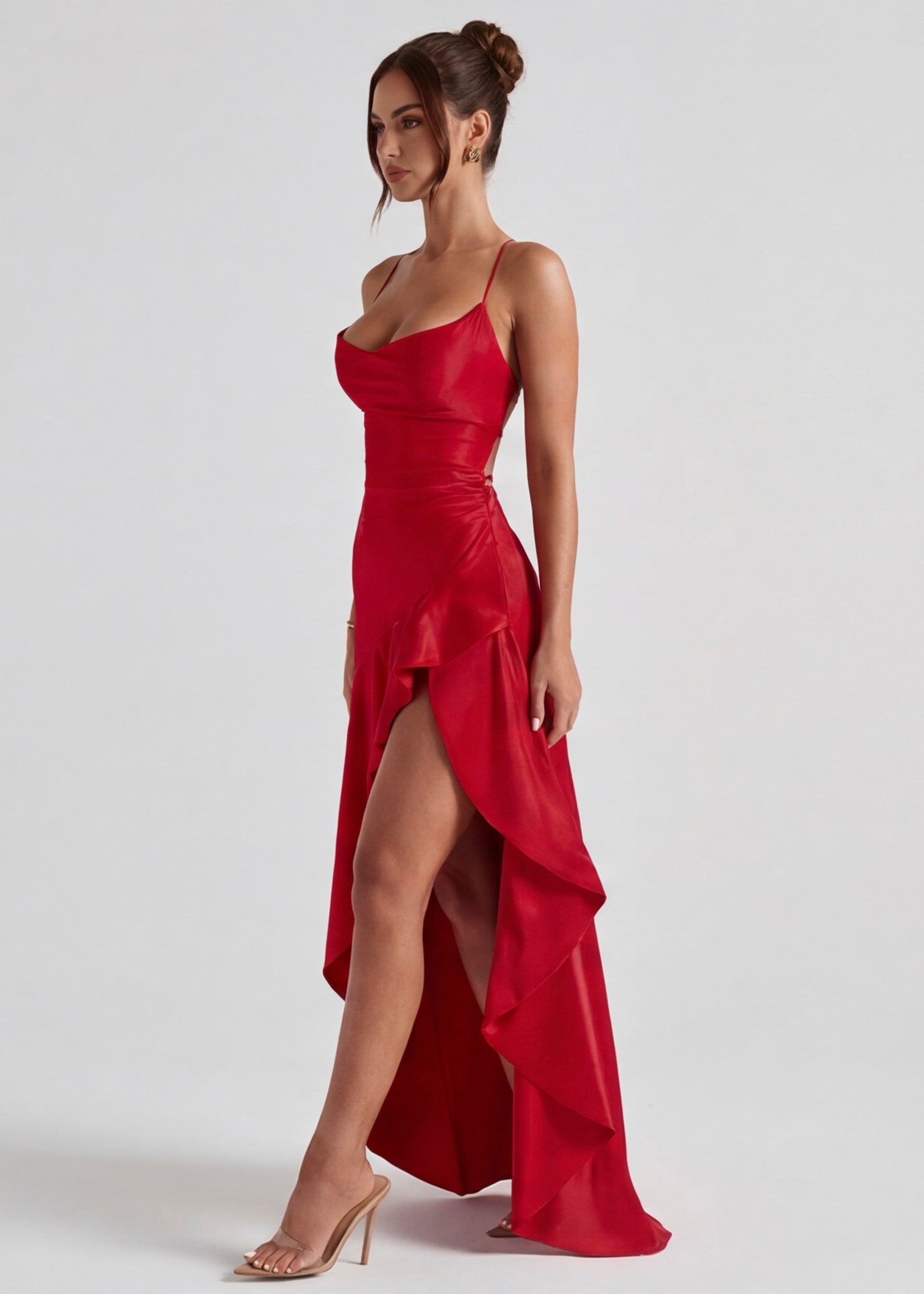 Maxi Jurk Halter met Kant en Split