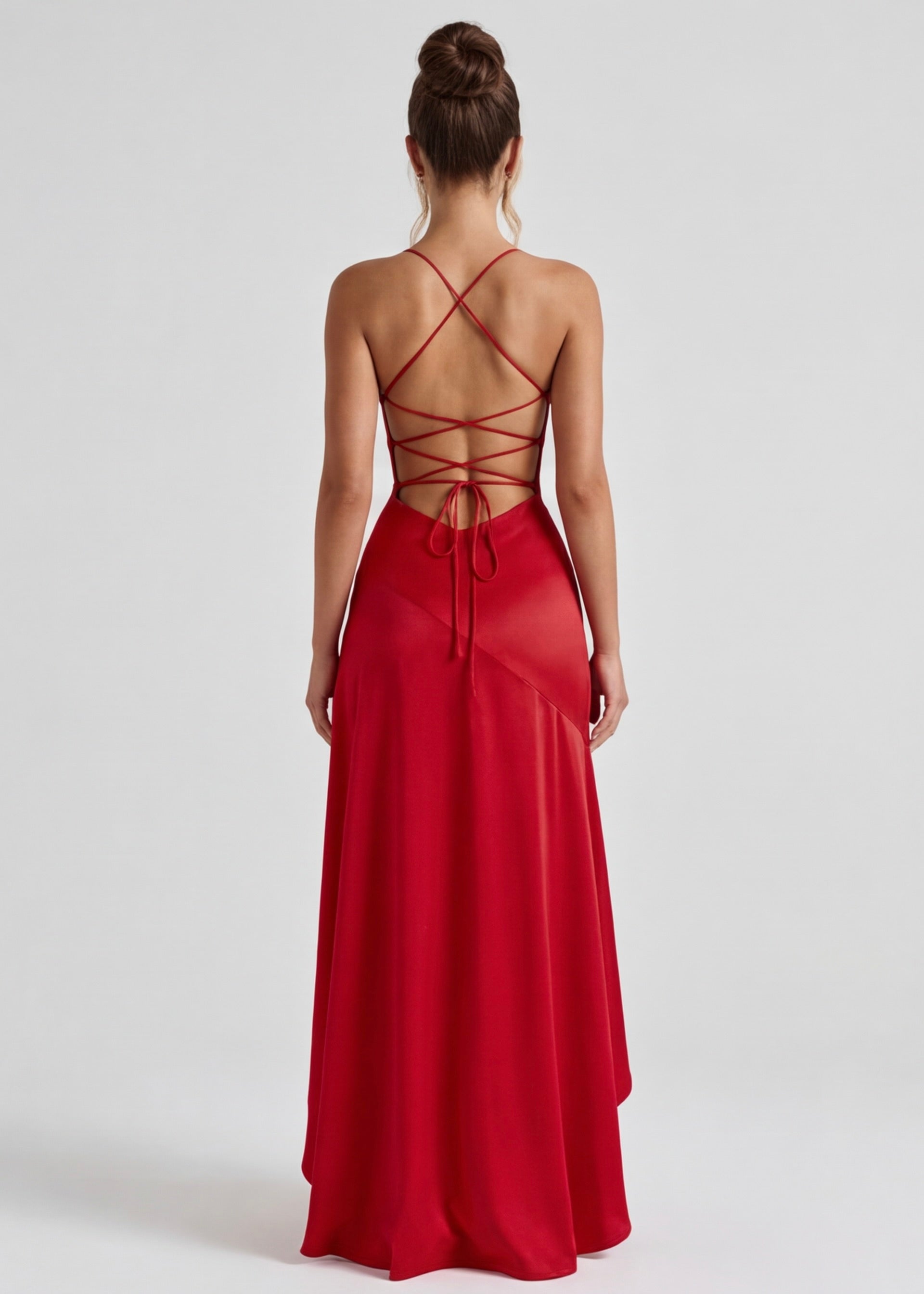 Maxi Jurk Halter met Kant en Split