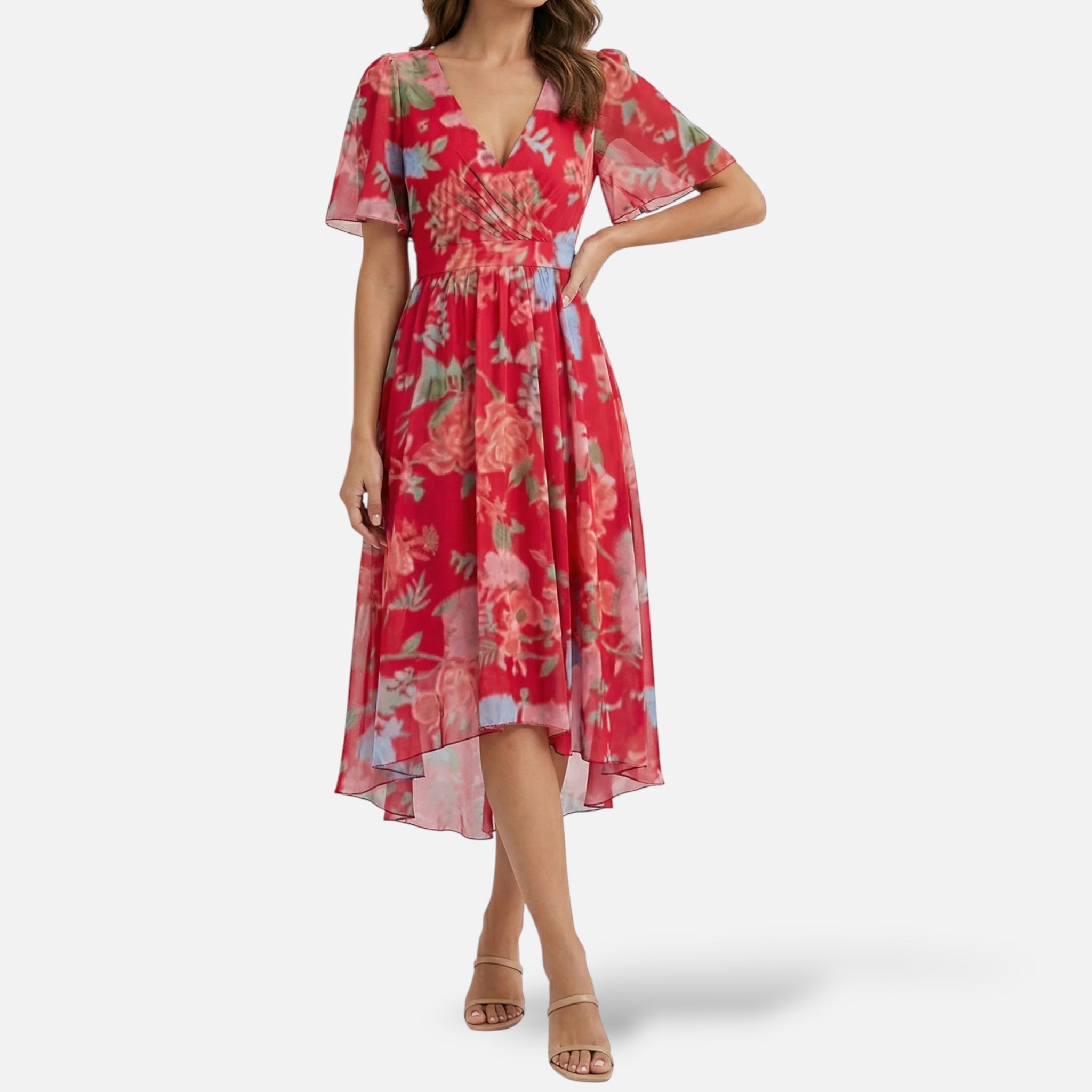 Off Shoulder Maxi Jurk met Kant Mouwen