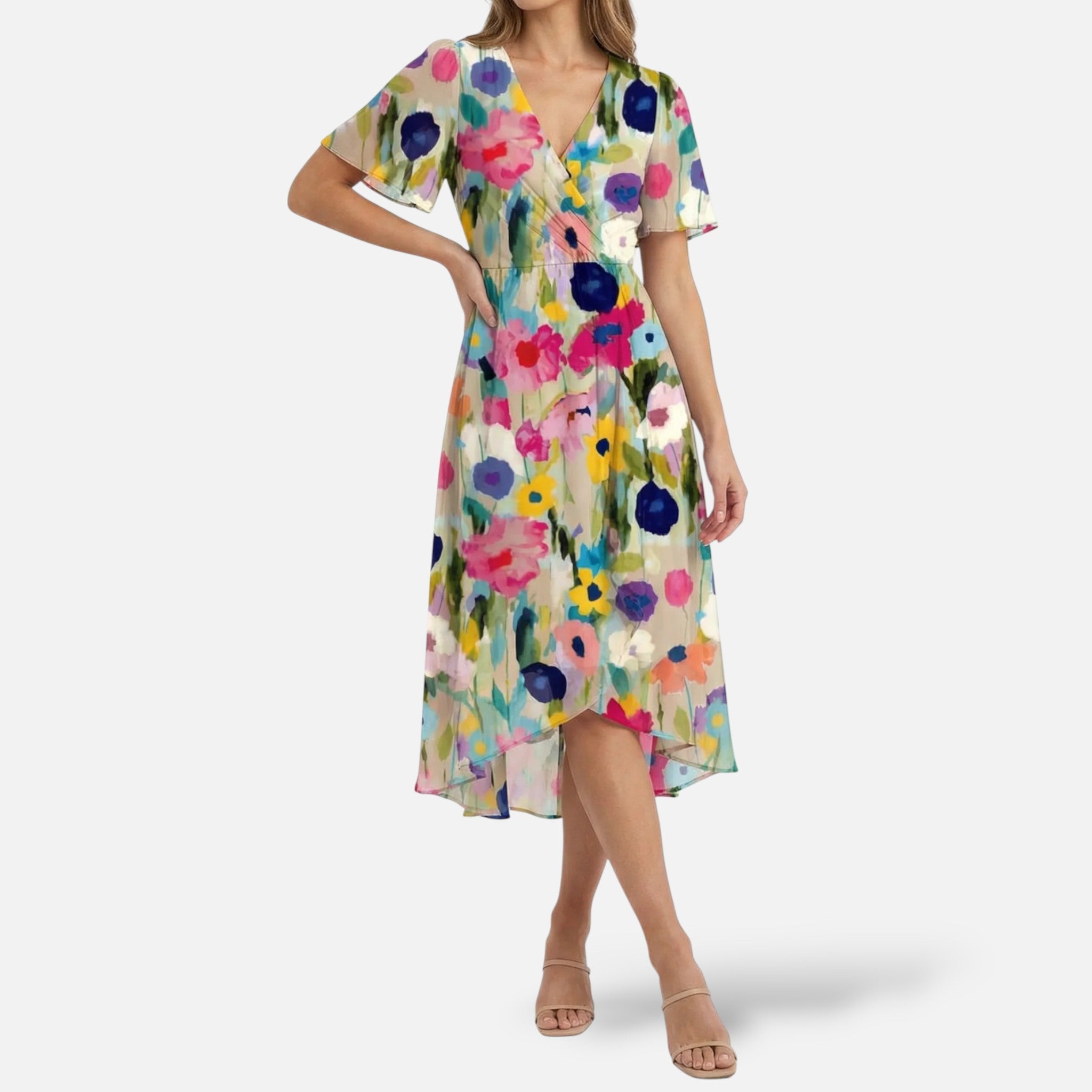 Off Shoulder Maxi Jurk met Kant Mouwen