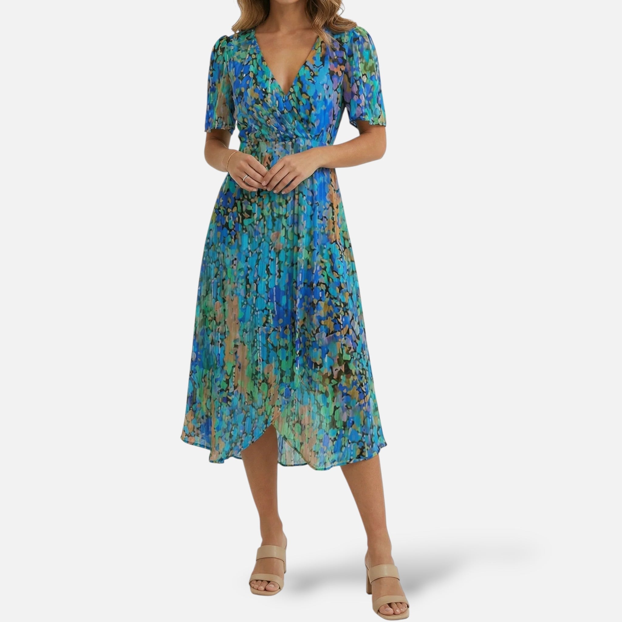 Off Shoulder Maxi Jurk met Kant Mouwen