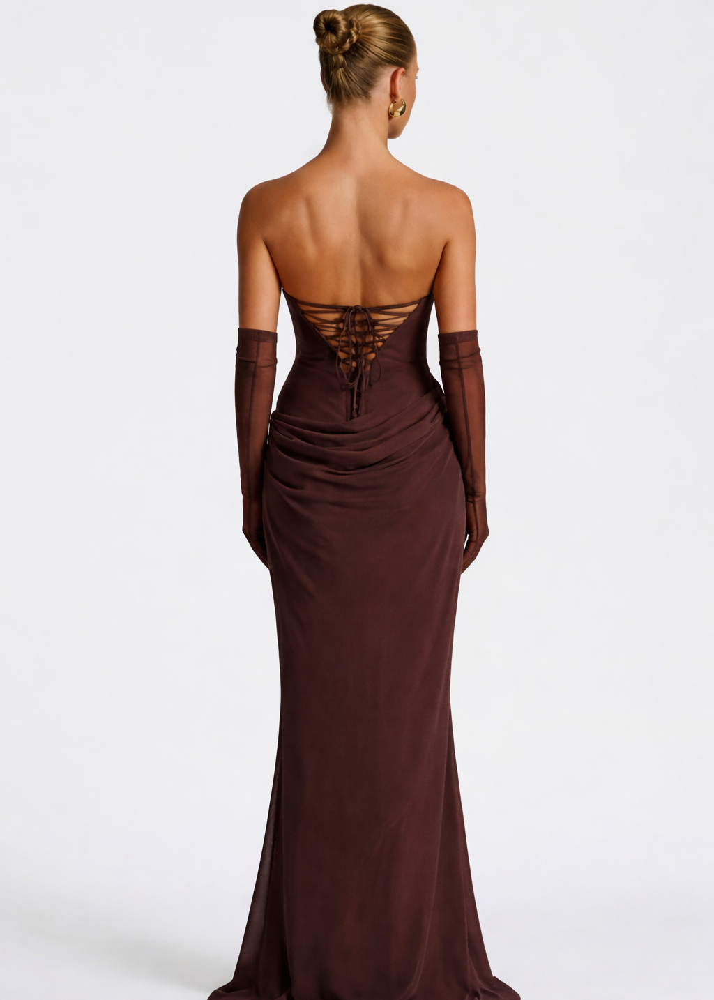 Strapless Maxi Jurk met Choker Hals