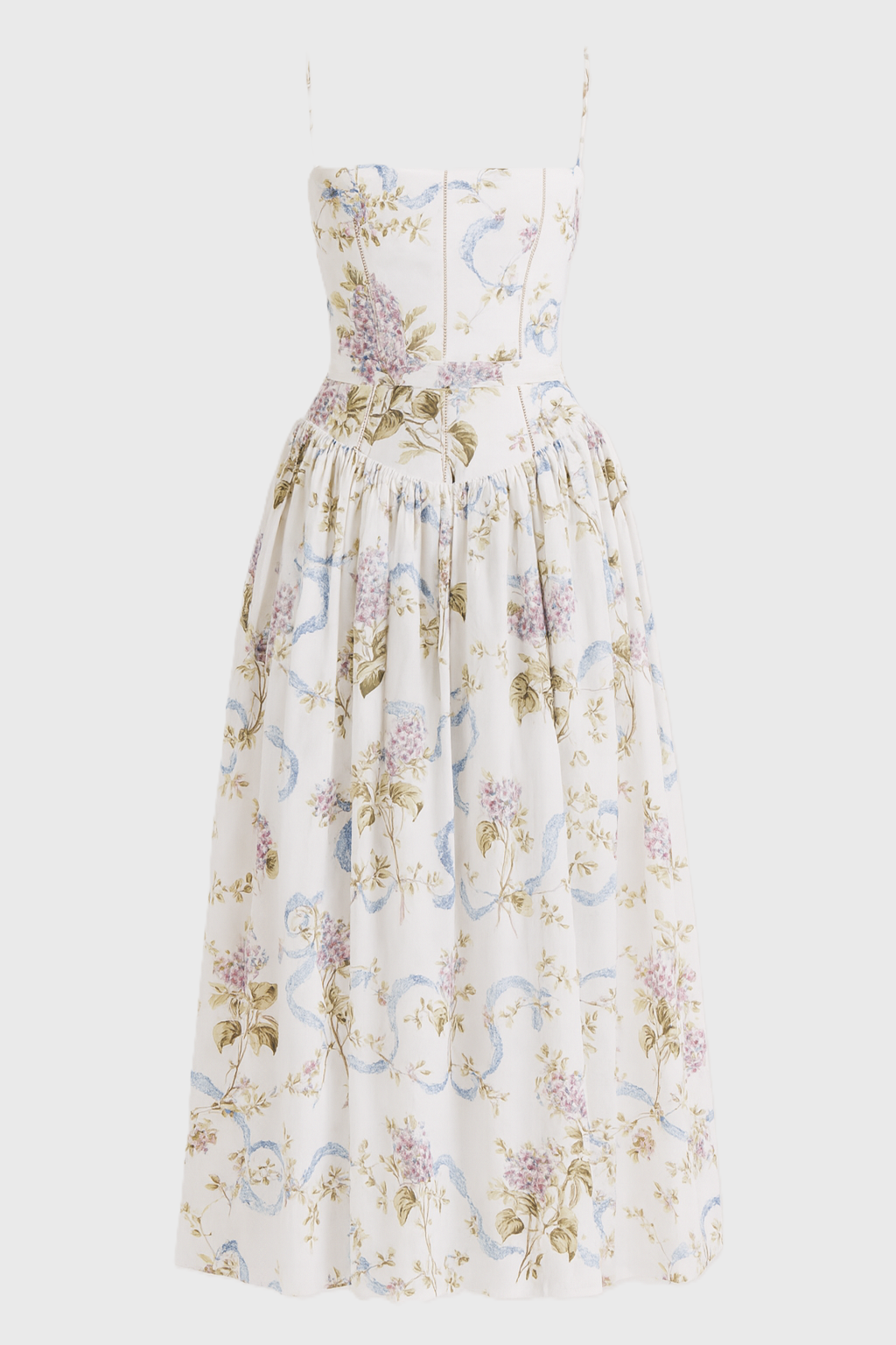 Maxi Jurk met Spaghettibandjes en Bloemenprint