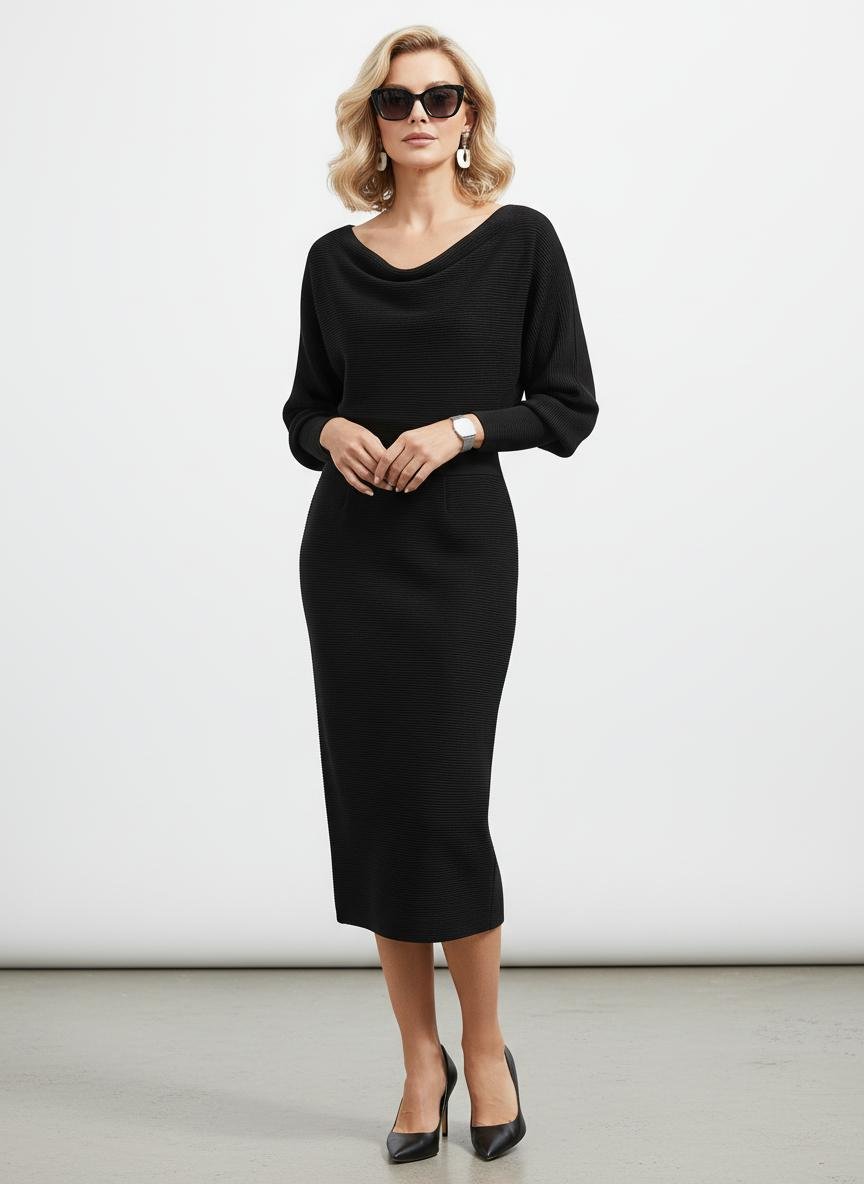 Bodycon Midi-jurk Dames - Getextureerd Fijngebreid