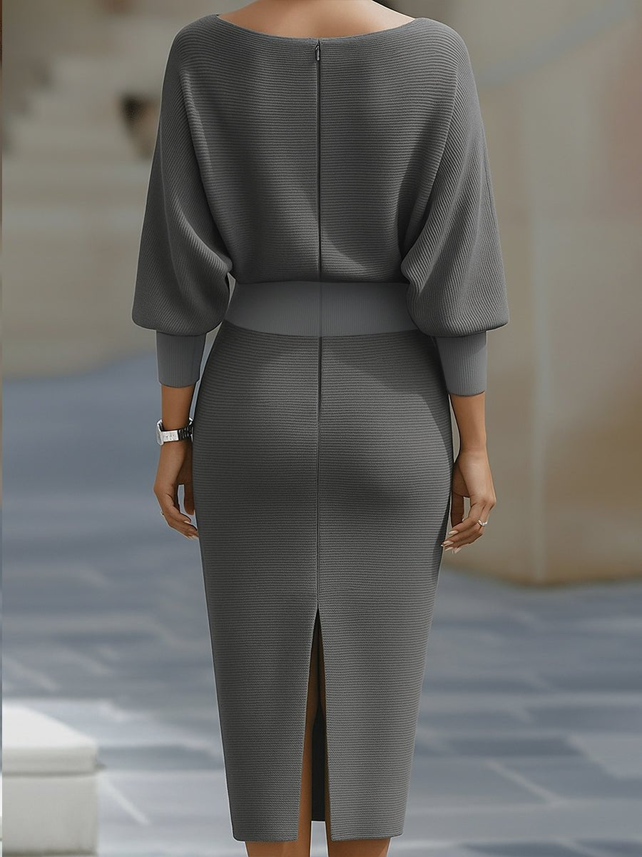 Bodycon Midi-jurk Dames - Getextureerd Fijngebreid