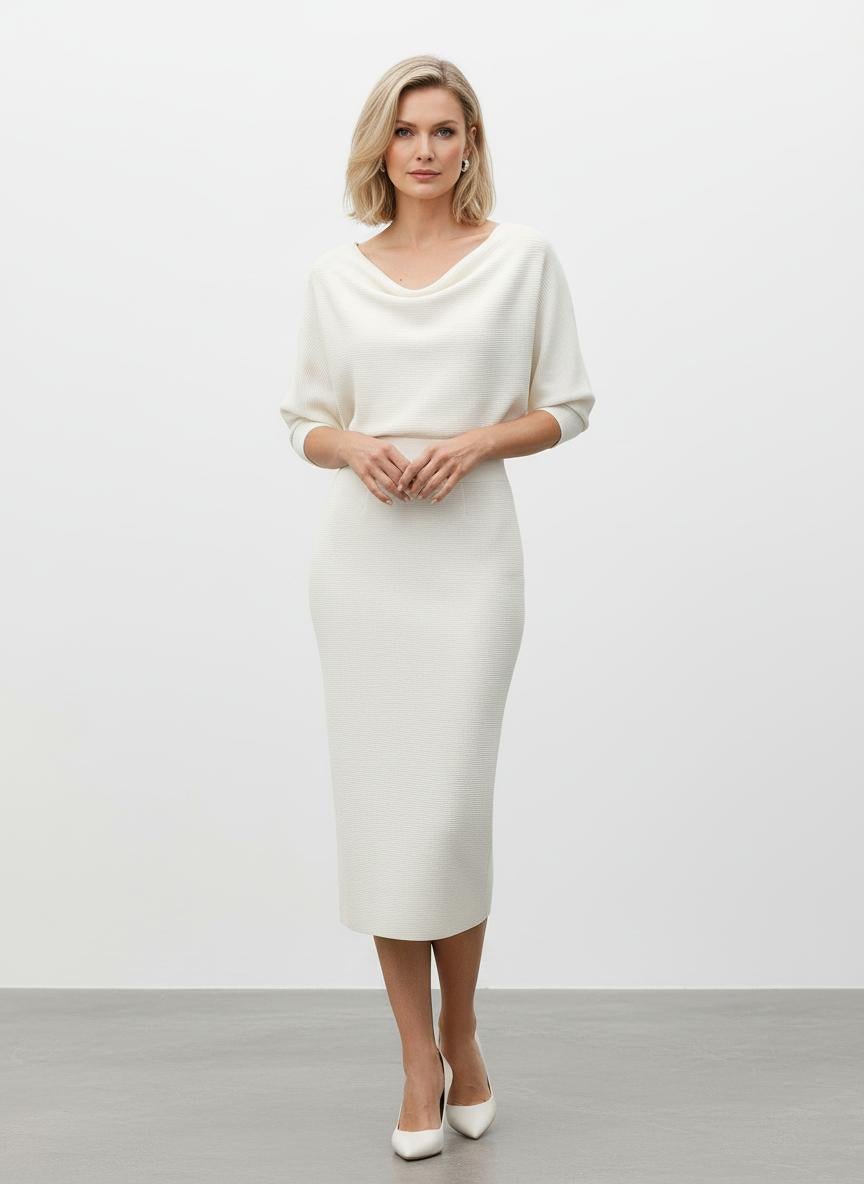 Bodycon Midi-jurk Dames - Getextureerd Fijngebreid