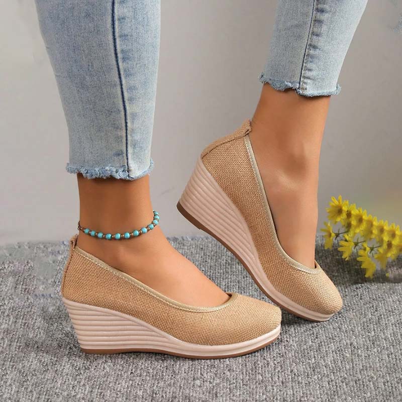 Elegante Comfort Pumps Dames met Hoge Sleehak en Instapper Pasvorm