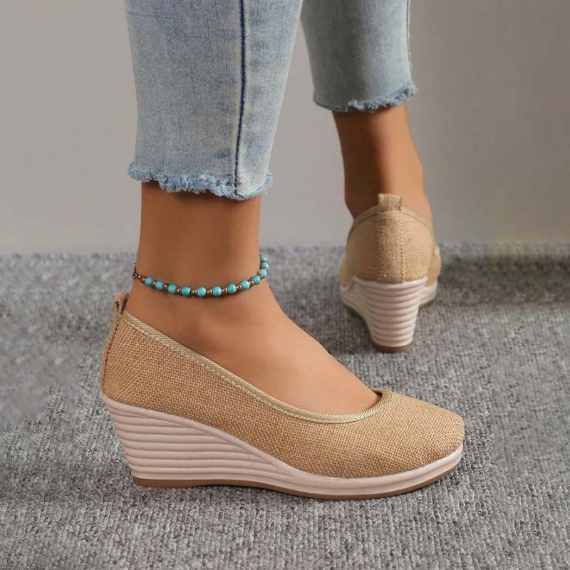 Elegante Comfort Pumps Dames met Hoge Sleehak en Instapper Pasvorm