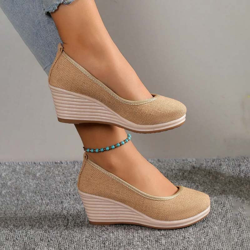 Elegante Comfort Pumps Dames met Hoge Sleehak en Instapper Pasvorm