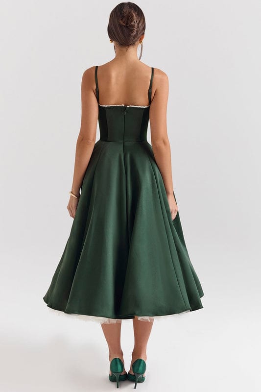 Midi Jurk met V-Hals en Taille Twist Detail