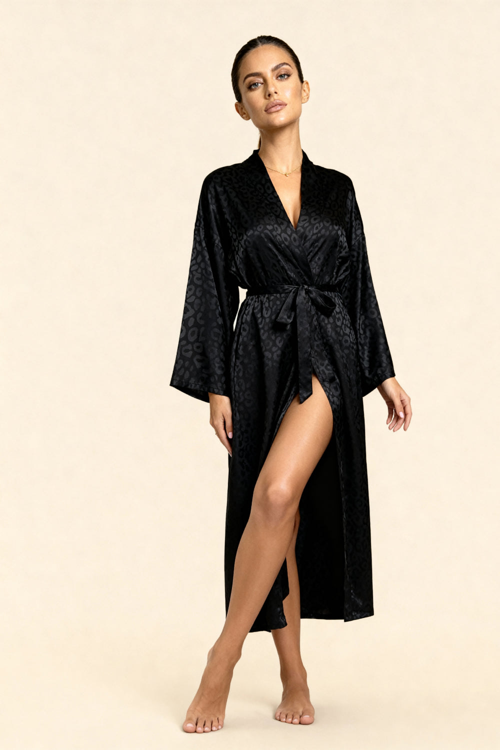 Satijnen Kimono Ochtendjas Dames