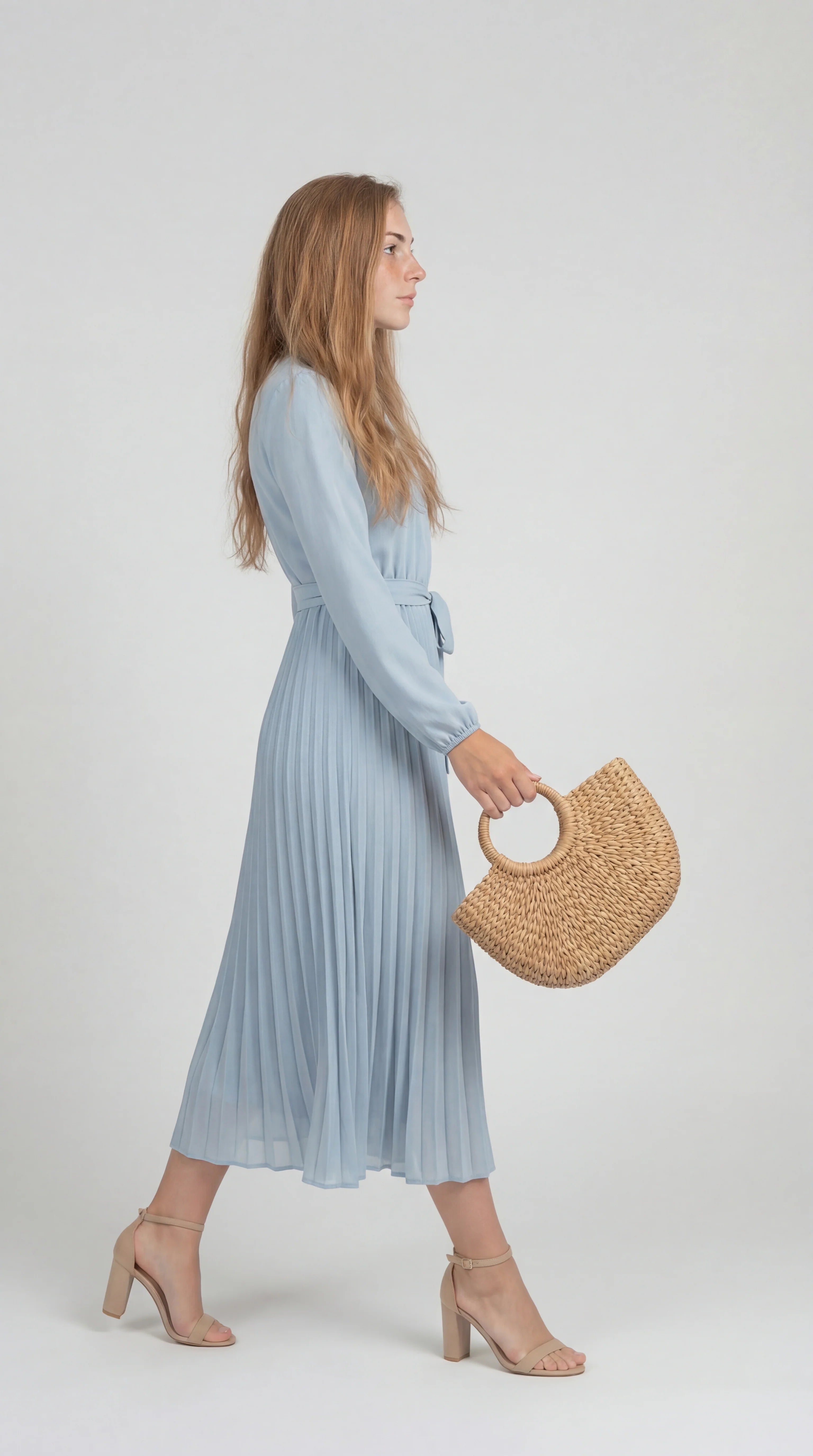 One Shoulder Midi Avondjurk met Hoge Split