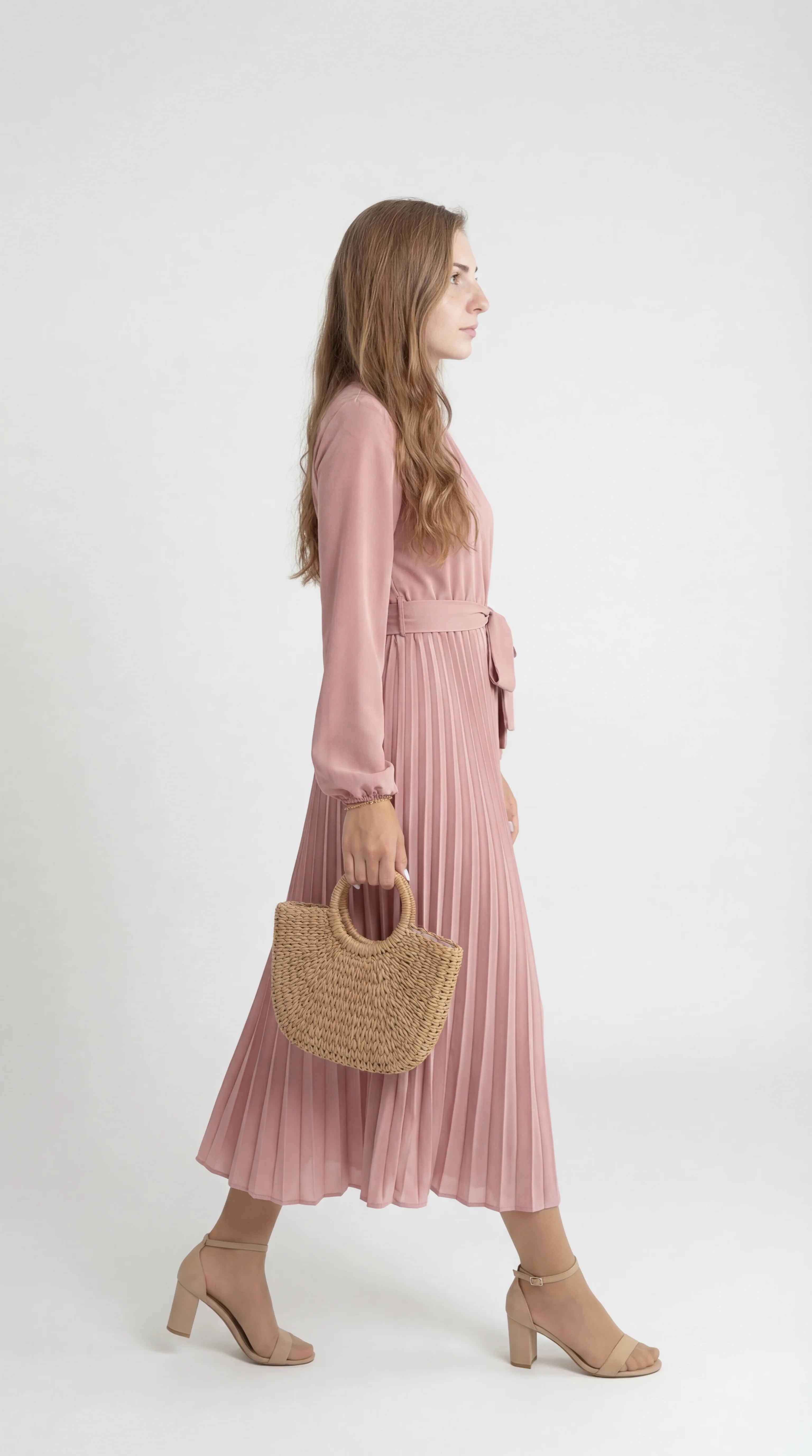 One Shoulder Midi Avondjurk met Hoge Split