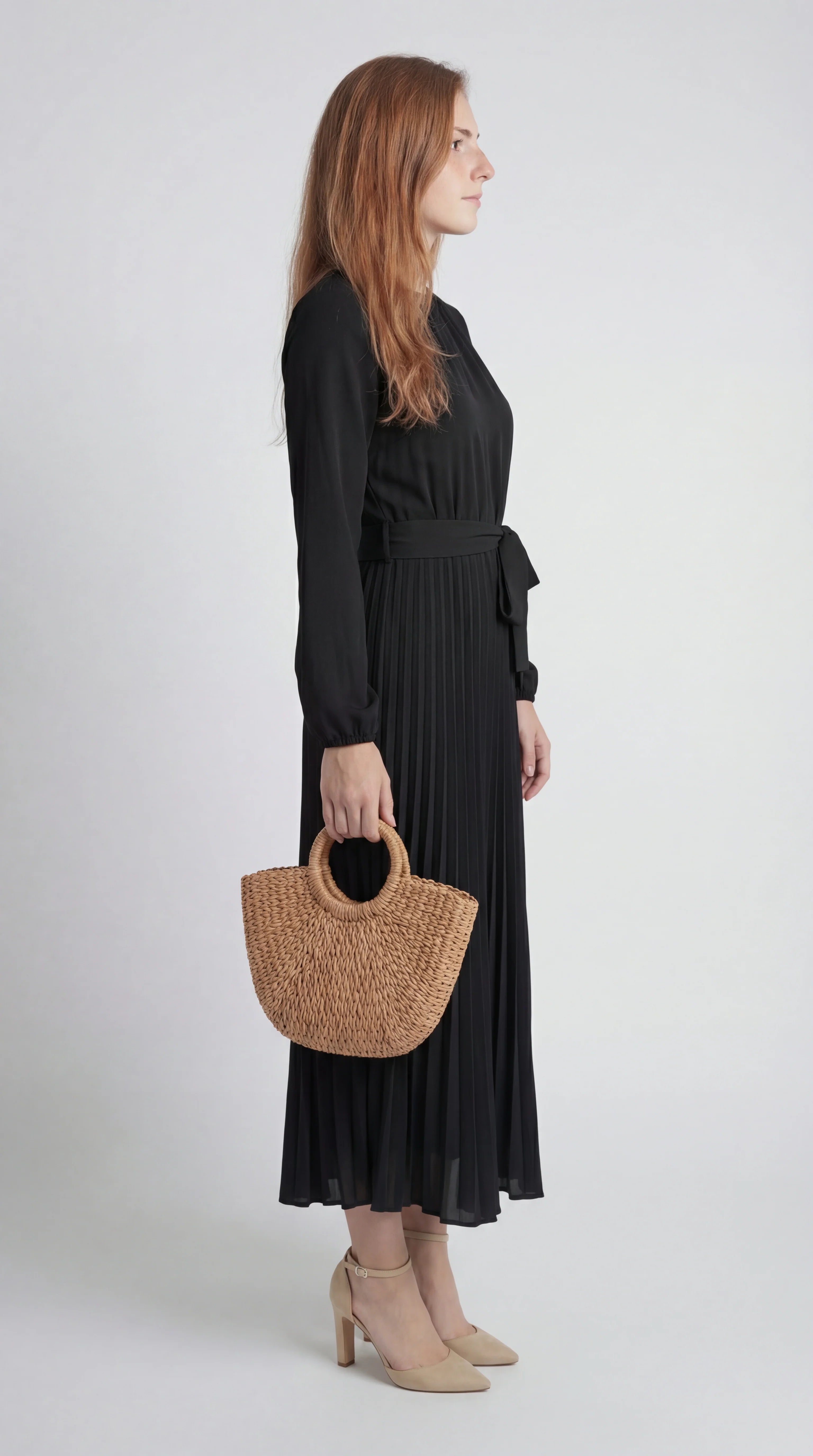 One Shoulder Midi Avondjurk met Hoge Split