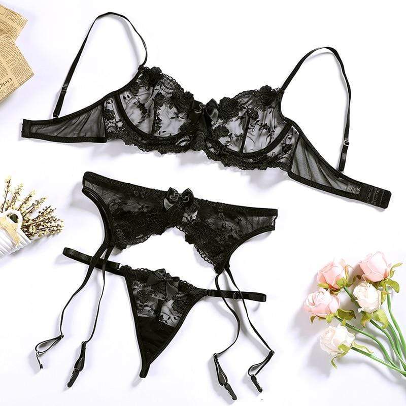 LIVC - Lingerieset Dames Kant – Luxe Met Bloemendetails – Elegante Set met Sensuele Look