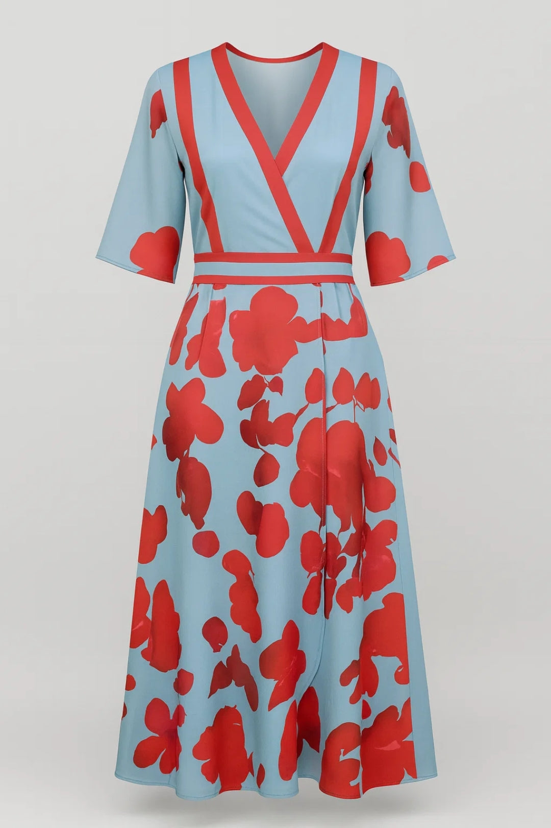 Midi Jurk V-Hals – Zomerjurk met Print