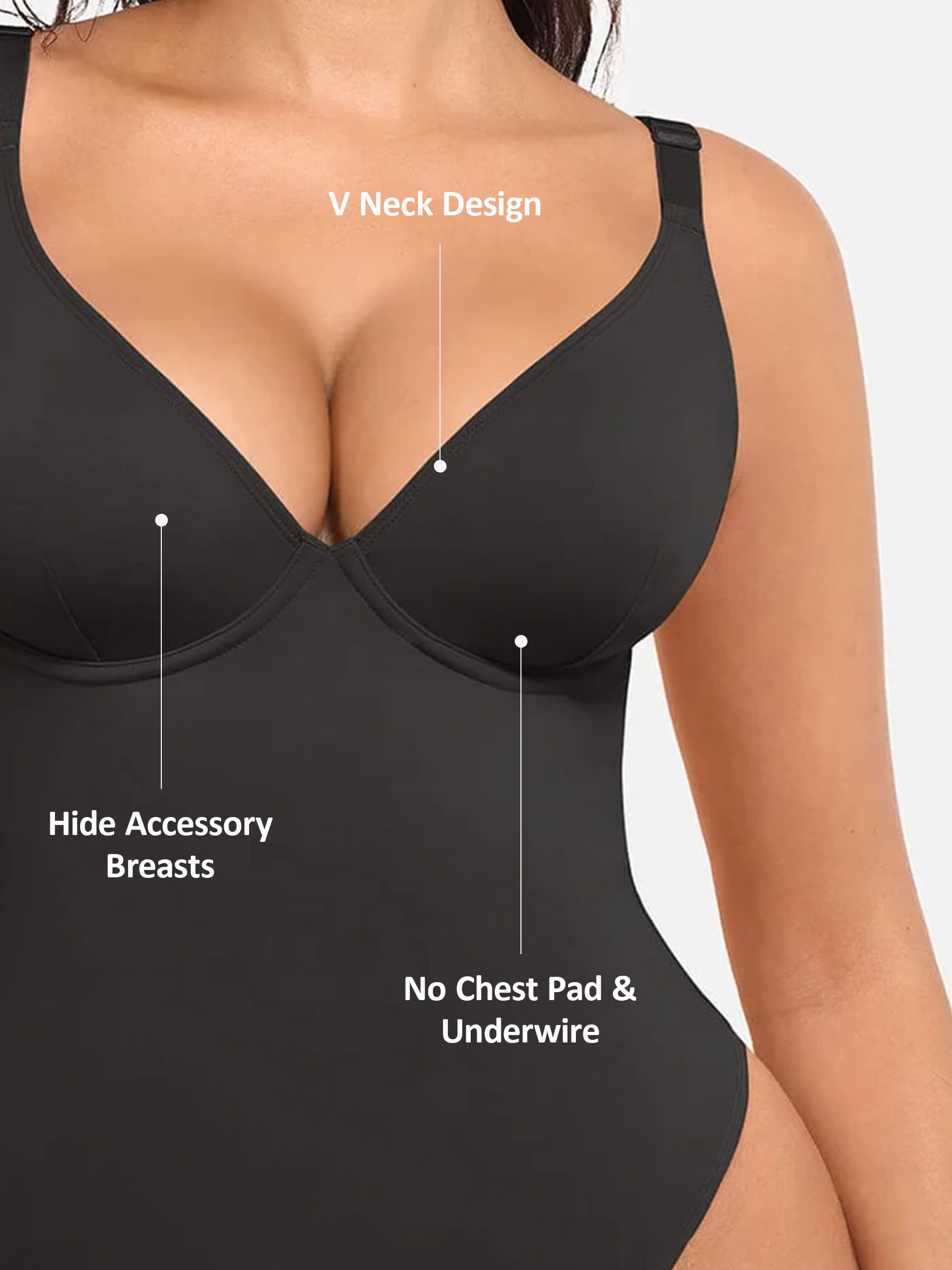 SHAPE ESSENTIAL – Corrigerende Body Dames met V-hals – Buikcontrole & Glad Silhouet