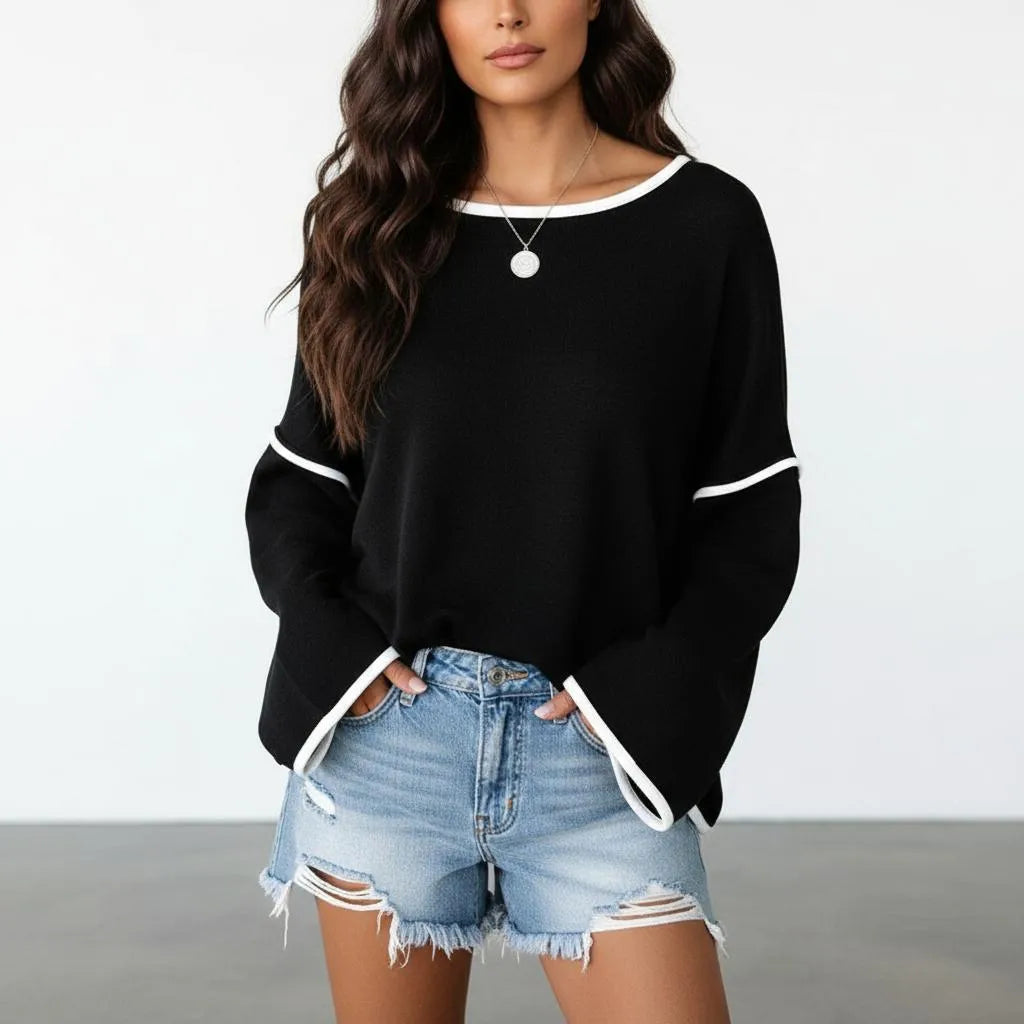Gebreide Off-Shoulder Trui Dames | Relaxed Fijngebreid