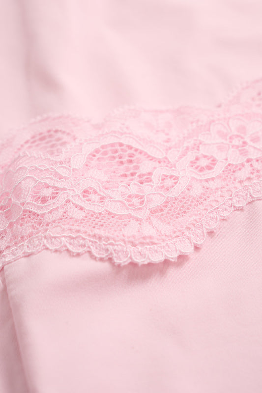 Nachtjapon Dames Kant Afwerking Roze