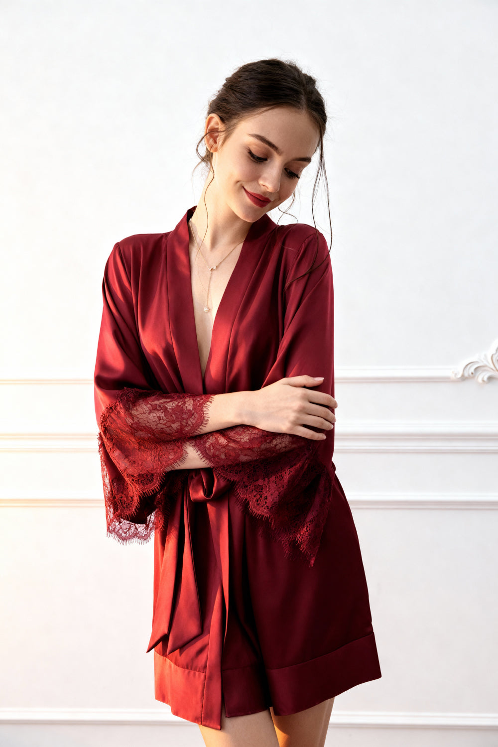 Satijnen Kimono Ochtendjas Dames