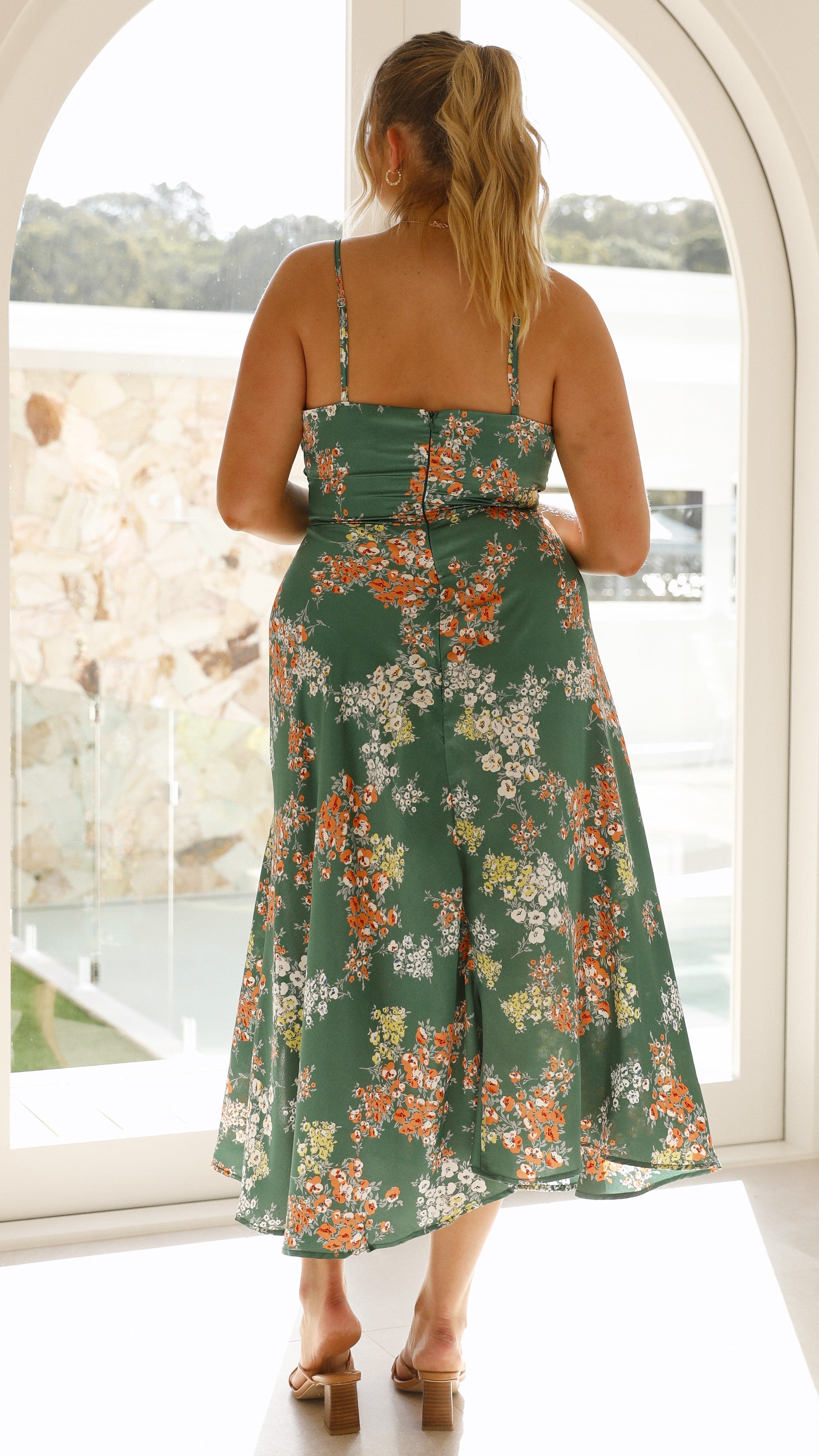 Midi Jurk Met Bloemenprint