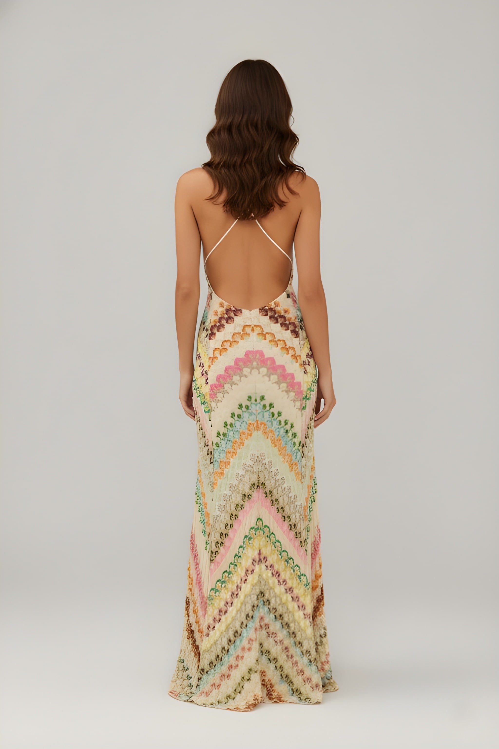 Maxi Jurk met Spaghettibandjes en Print