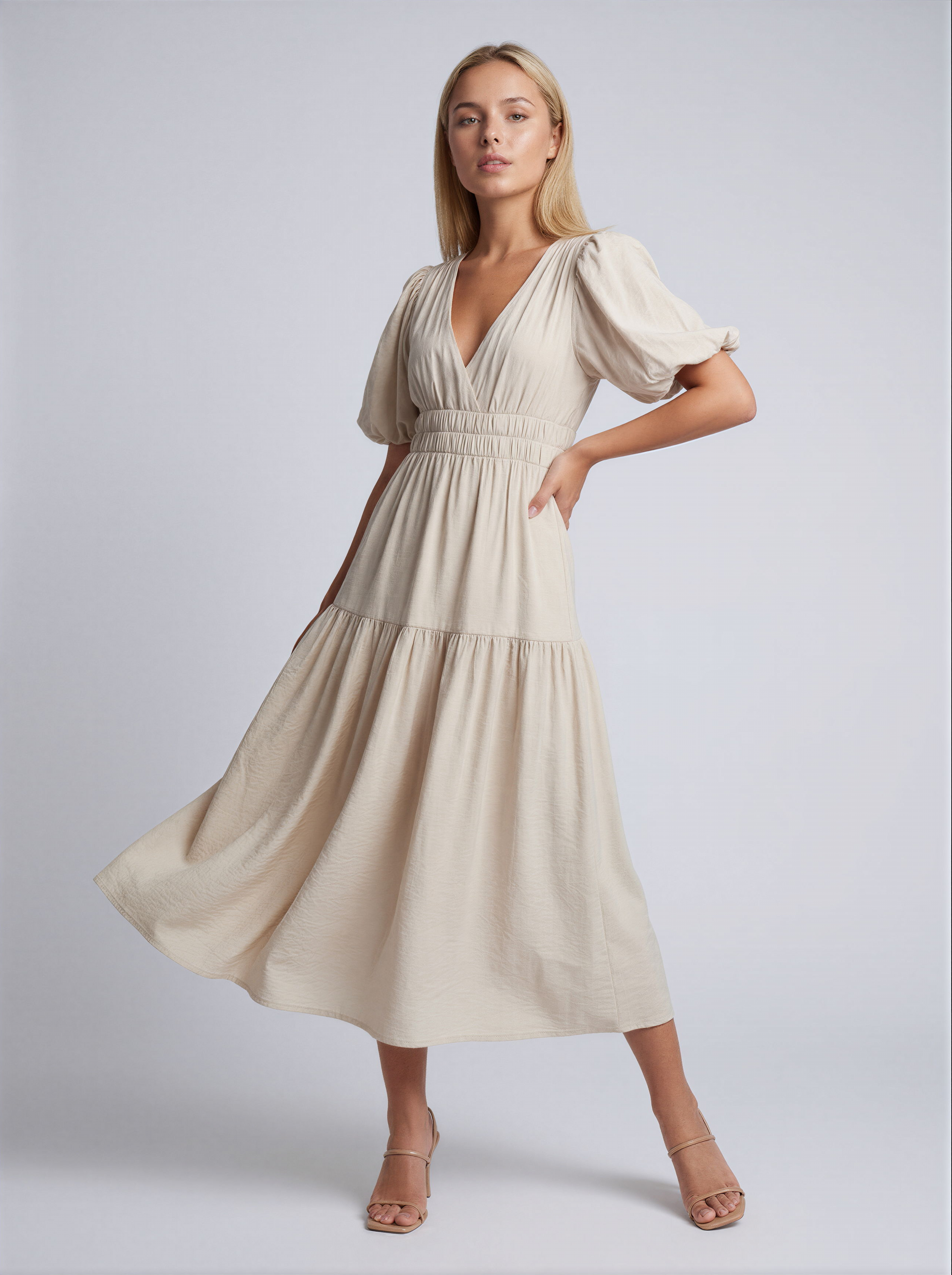 Maxi Jurk V-Hals – Zwierige Zomerjurk Dames