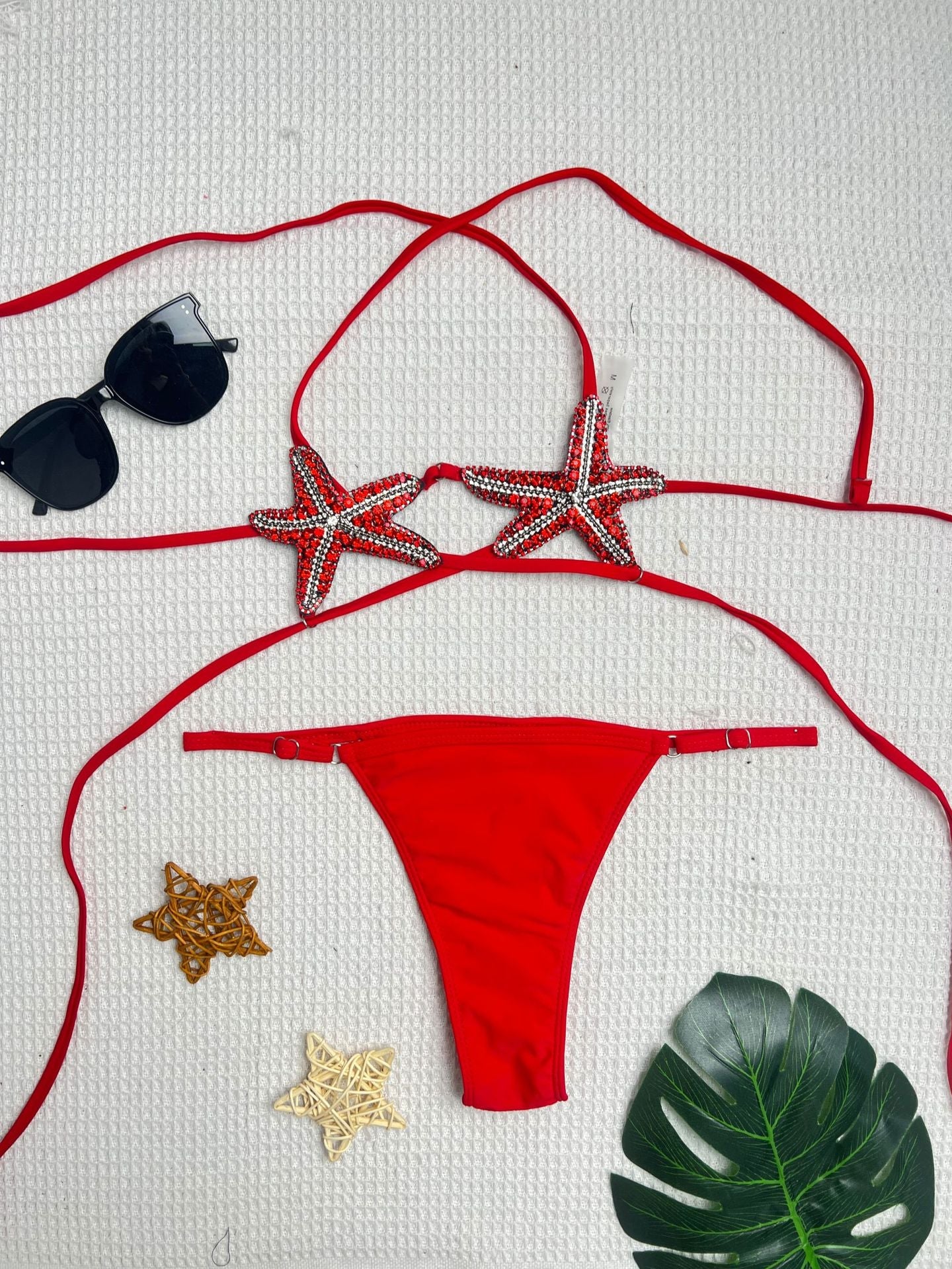 Rode Bikini Dames – Set met Zeester Detail