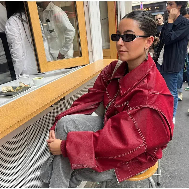 Dames Jas met Ritssluiting en Oversized Pasvorm