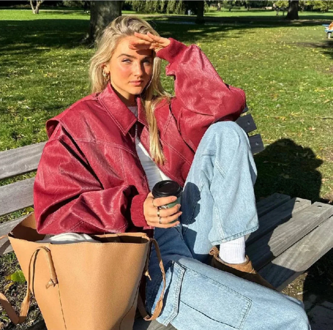 Dames Jas met Ritssluiting en Oversized Pasvorm