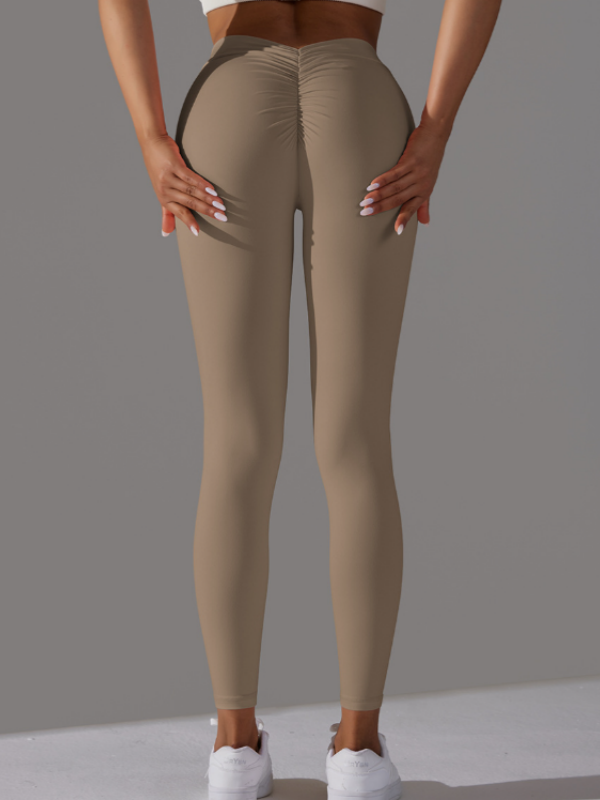 Sportlegging Dames Hoge Taille Scrunch Bum Diepe V-Rug