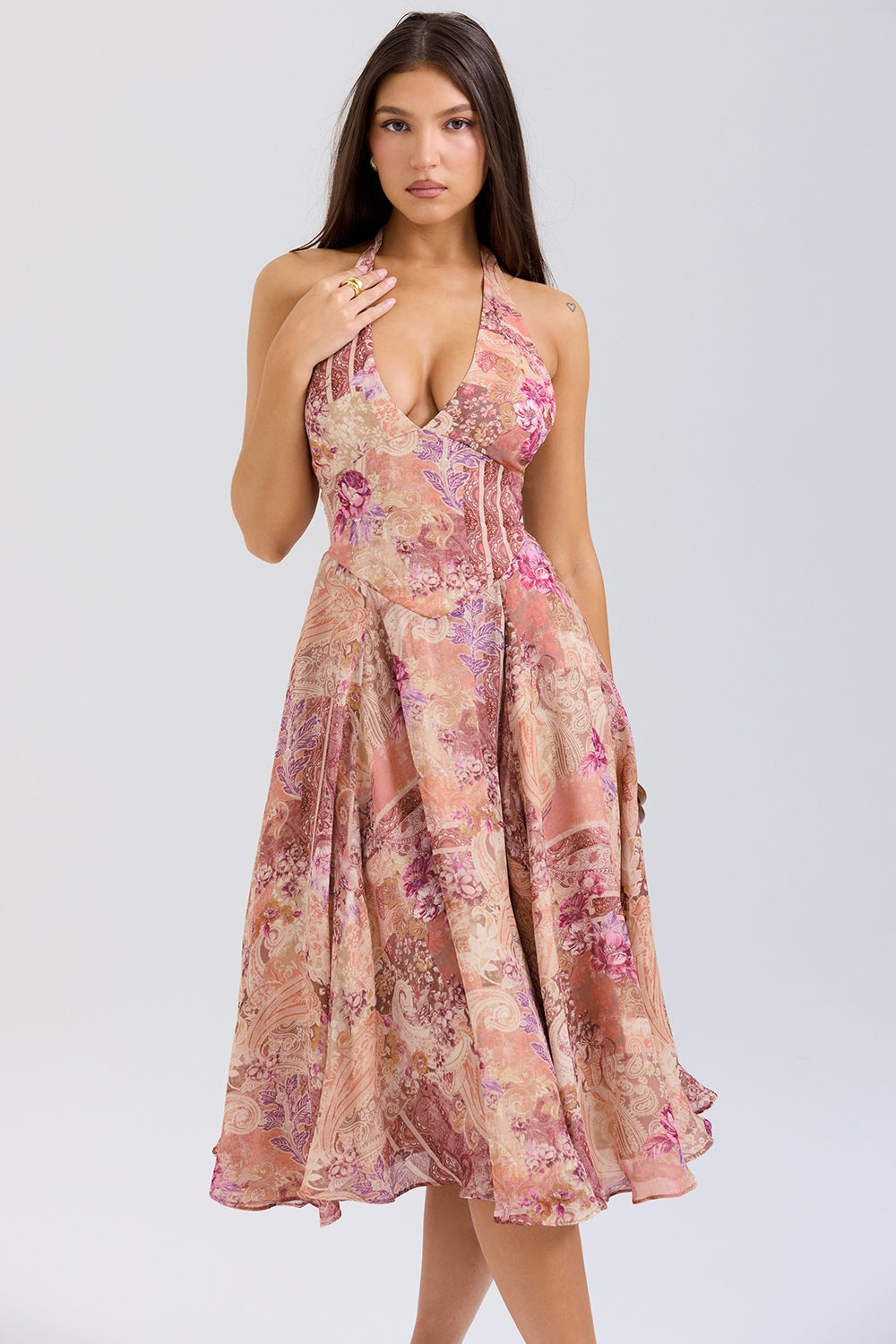 Midi Jurk Halter – Paisley Print Zomerjurk