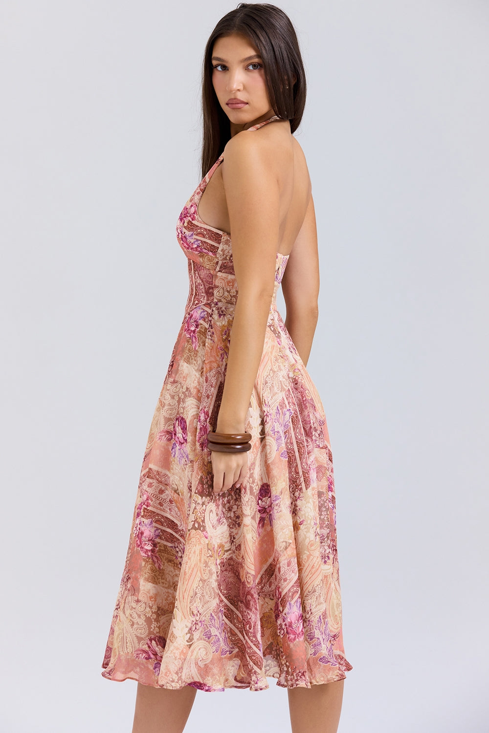 Midi Jurk Halter – Paisley Print Zomerjurk