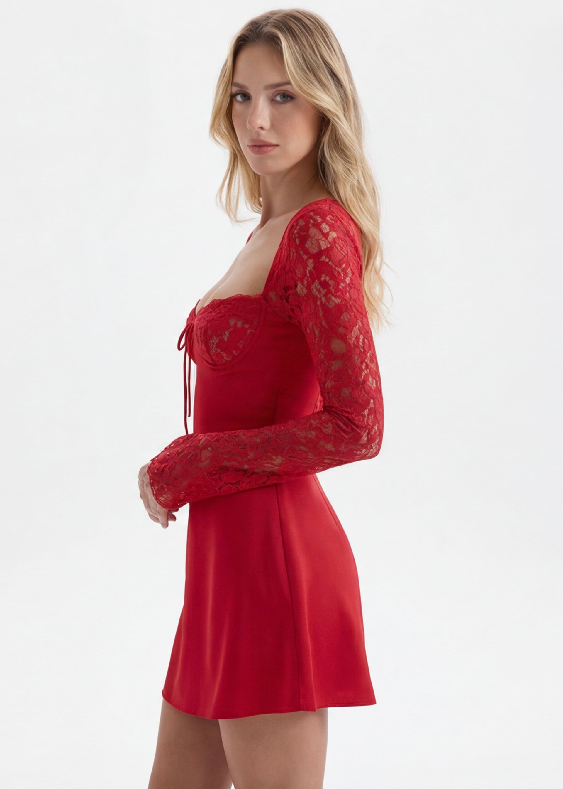 Mini Jurk Sweetheart Halslijn met Strikdetail