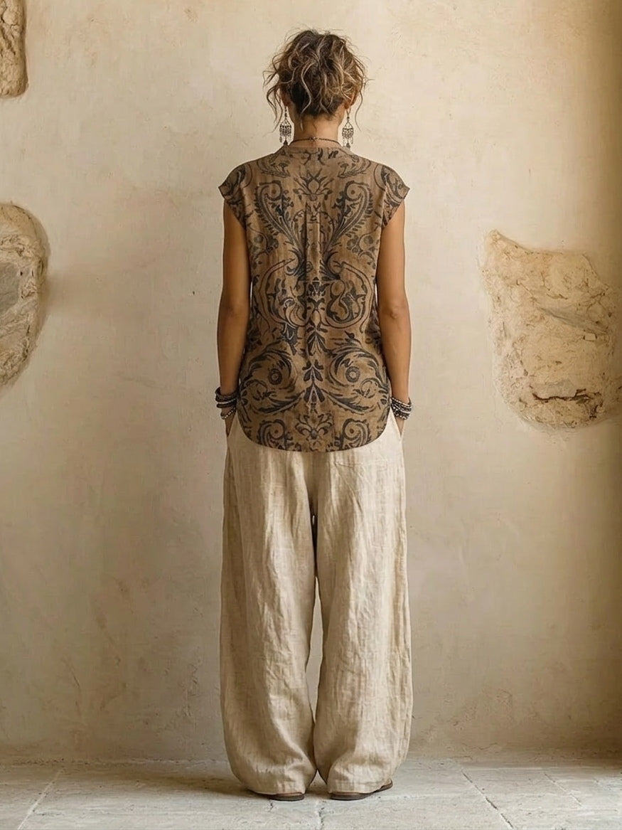 DRIEDELIGE LINEN SET VOOR VROUWEN