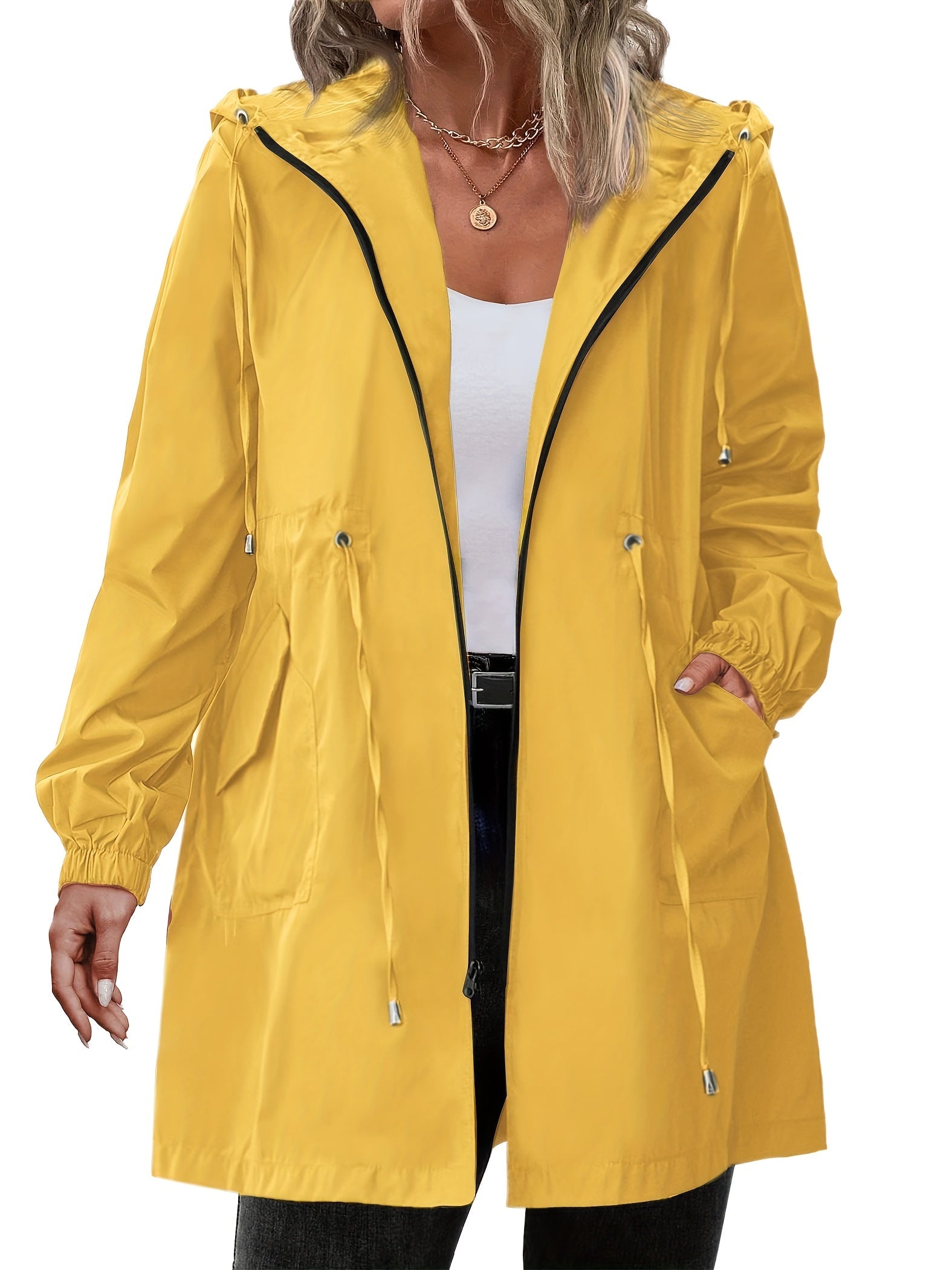 Plus Size Dames Regenjas met Capuchon en Ritssluiting