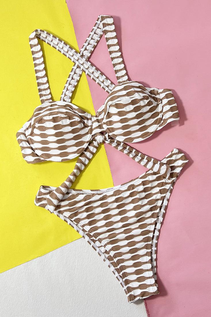 Push-Up Bikini Set Textured Wired Cheeky dames