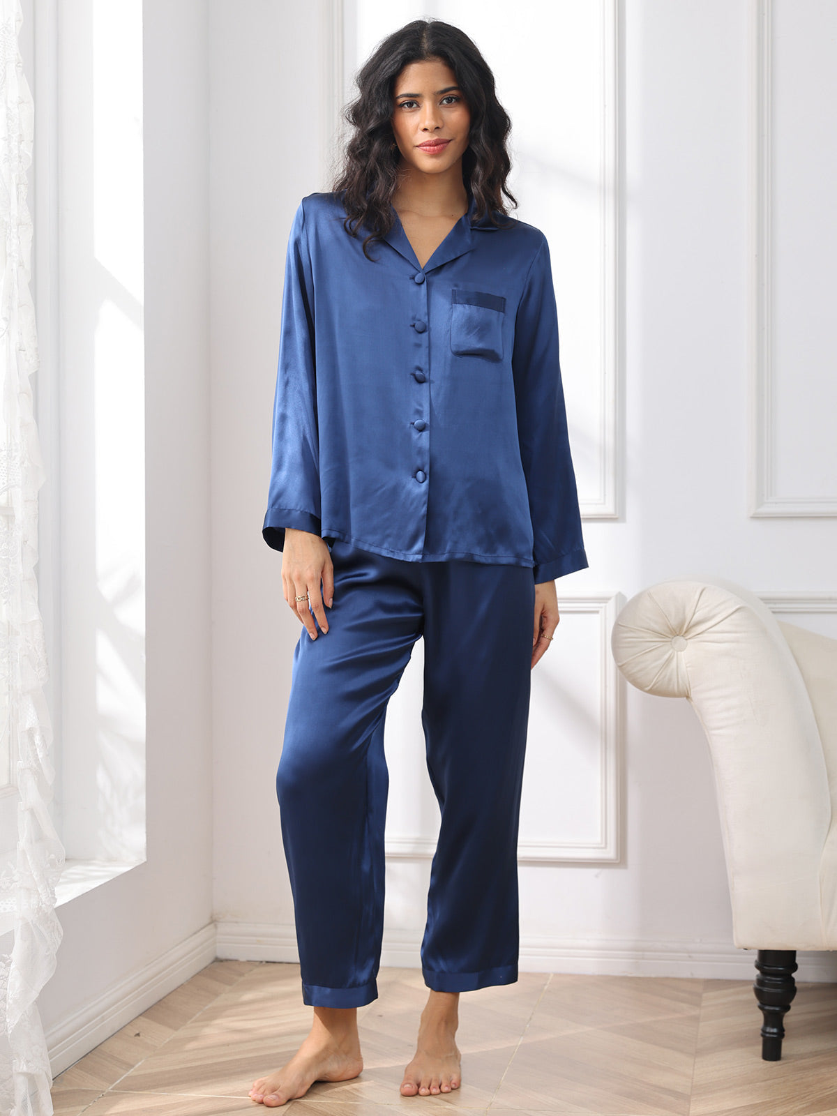 Luxe Satijnen Pyjamaset Moerbeizijde